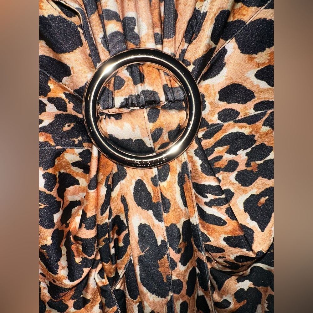 NWOT Rabanne x H&M Leopard Print Buckle Detail Dress SIZE Small - Picture 4 of 8